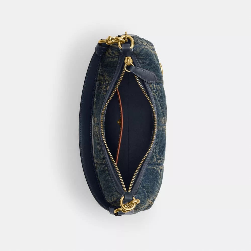 [INCOMING ETA 30 DAYS] Coach Juliet Shoulder Bag 25 In Regenerative Cotton Denim With Quilting in Dark Indigo (CDZ67)