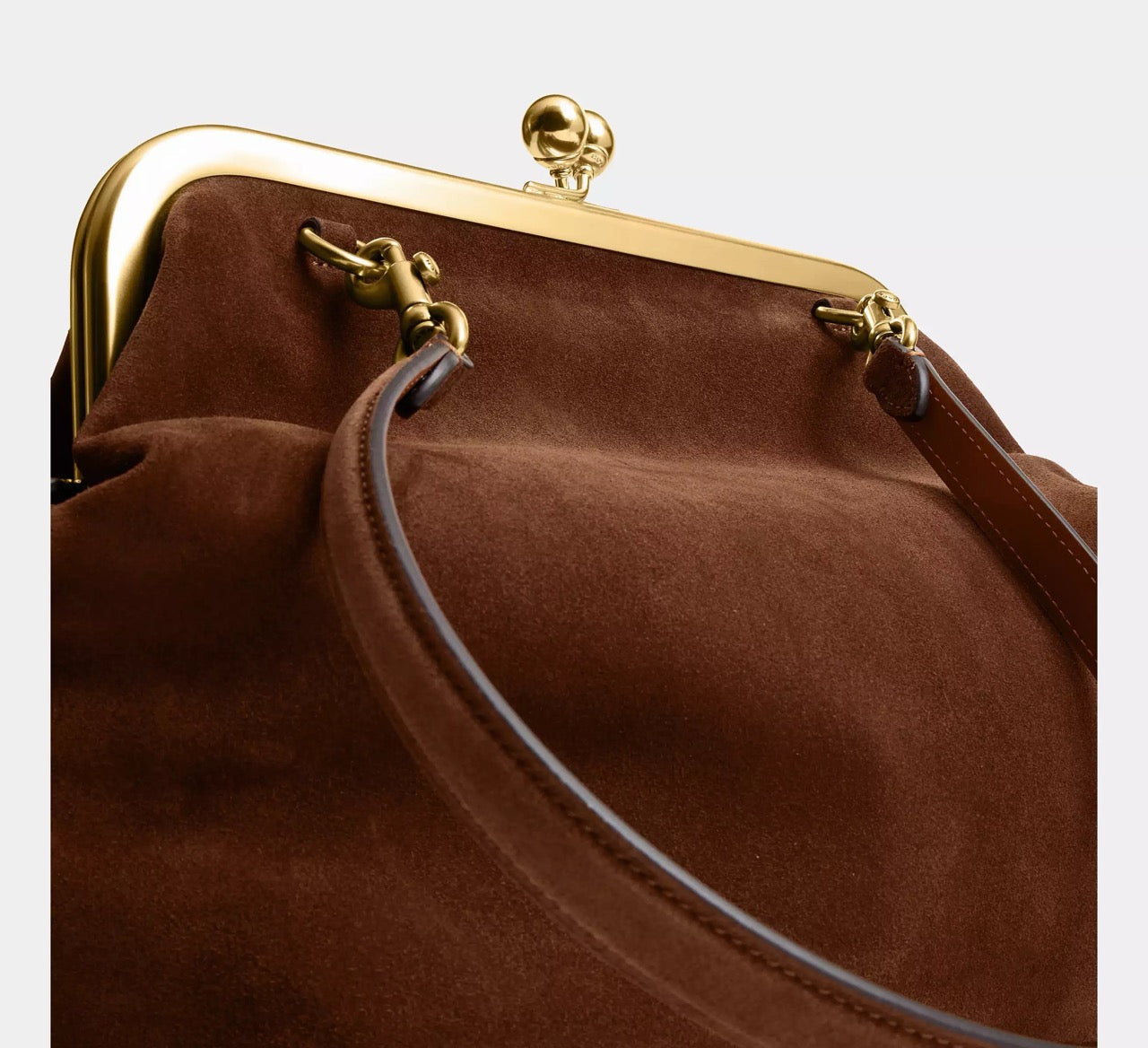 [WEB EXCLUSIVE][READY STOCK MY] Coach Kisslock Frame Bag 27 in Warm Brown (CDZ26)