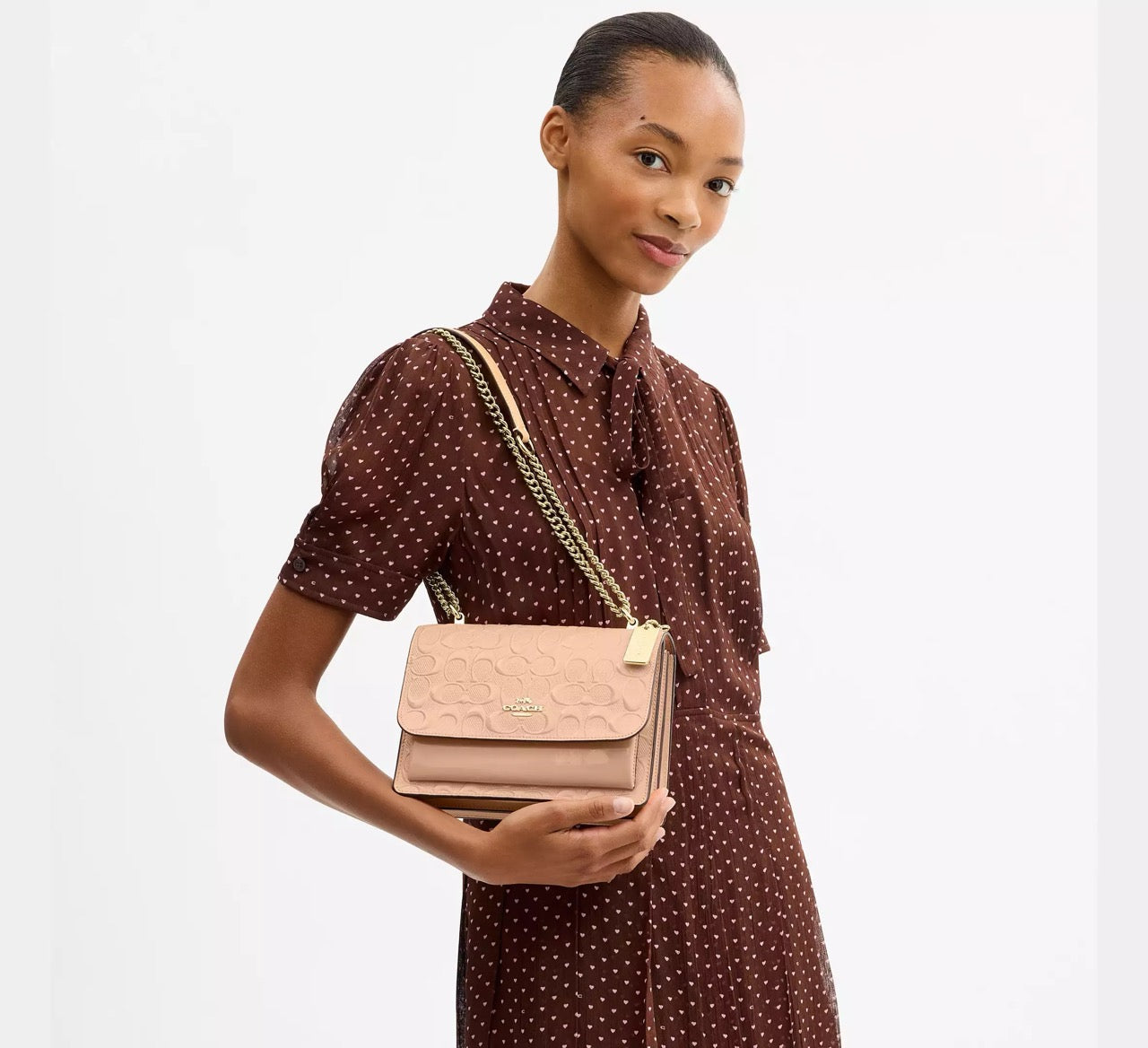 [WEB EXCLUSIVE][READY STOCK MY] Coach Klare Crossbody Bag In Signature Leather in Faded Blush (CEZ24)