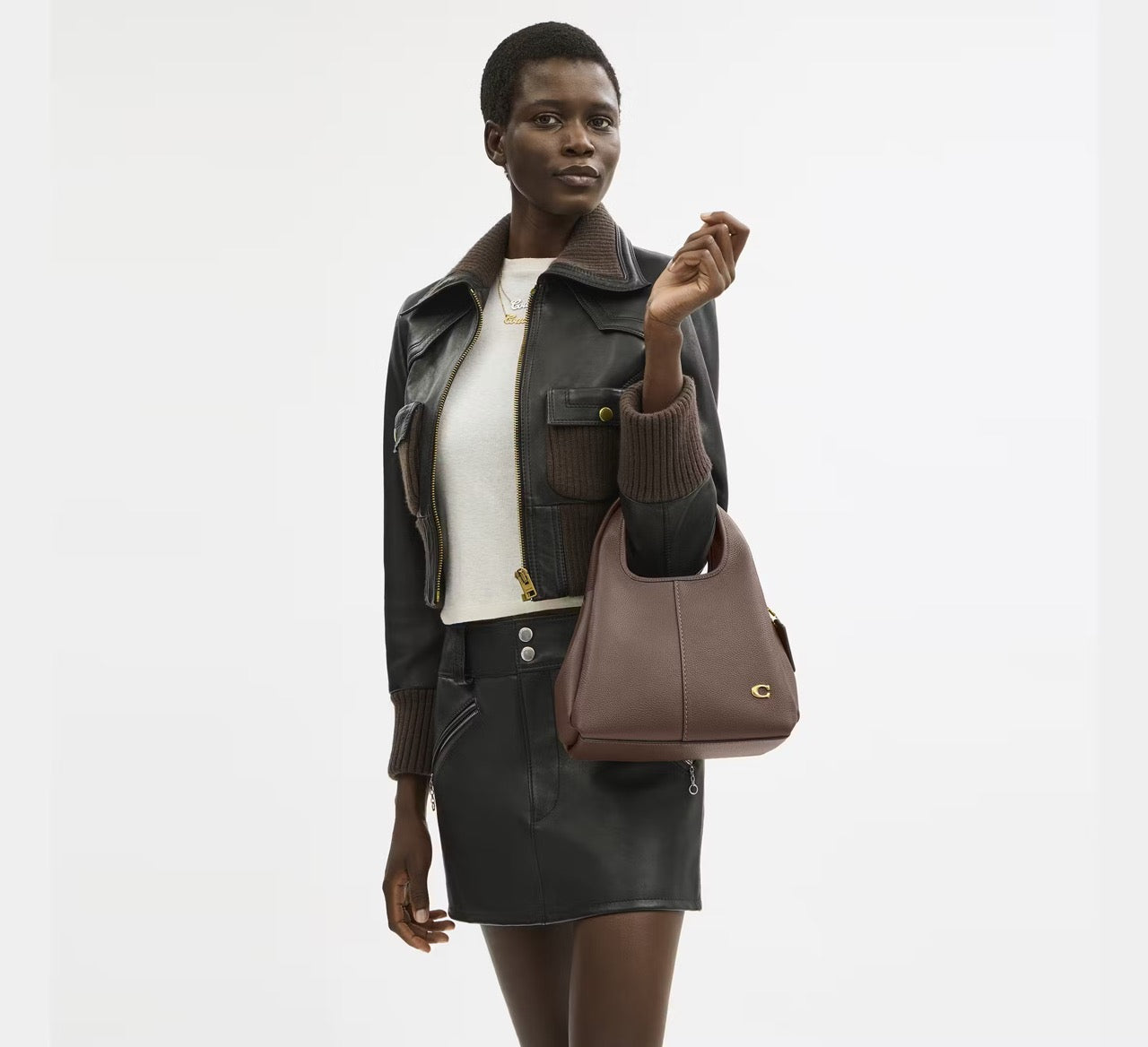 [READY STOCK MY] COACH Lana Shoulder Bag 23 in Dark Stone (CM545)