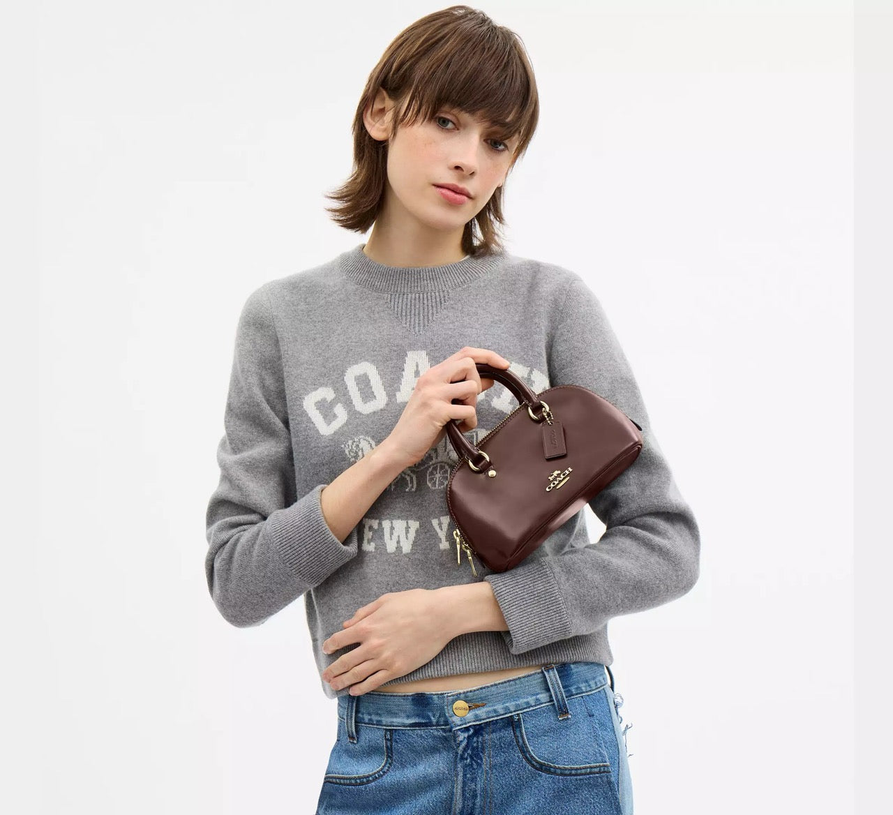 [WEB EXCLUSIVE][READY STOCK MY] COACH Lara Mini Satchel Bag in Maple (CEA01)