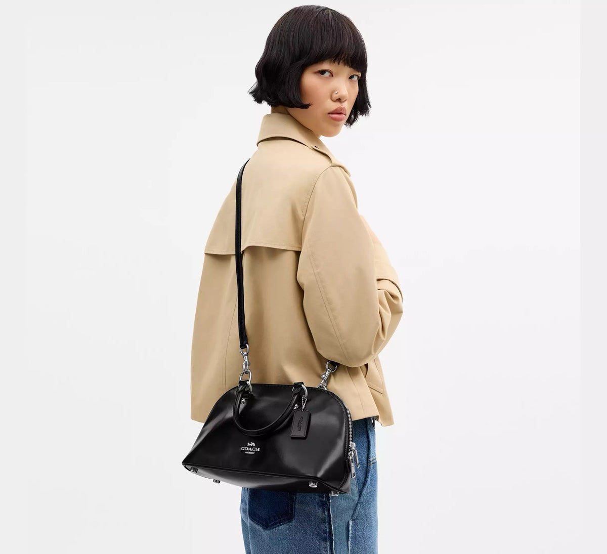 [WEB EXCLUSIVE][READY STOCK MY] Coach Lara Satchel Bag in Black (CDV19)