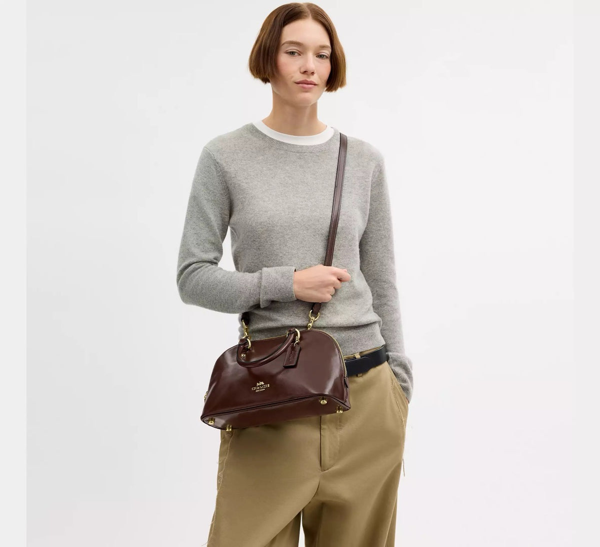 [WEB EXCLUSIVE][READY STOCK MY] Coach Lara Satchel Bag in Maple (CDV19)
