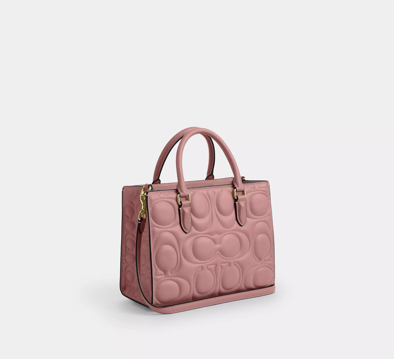 [READY STOCK MY] COACH Maggie Small Tote Bag In Signature Leather in Pink Petal (CY670)