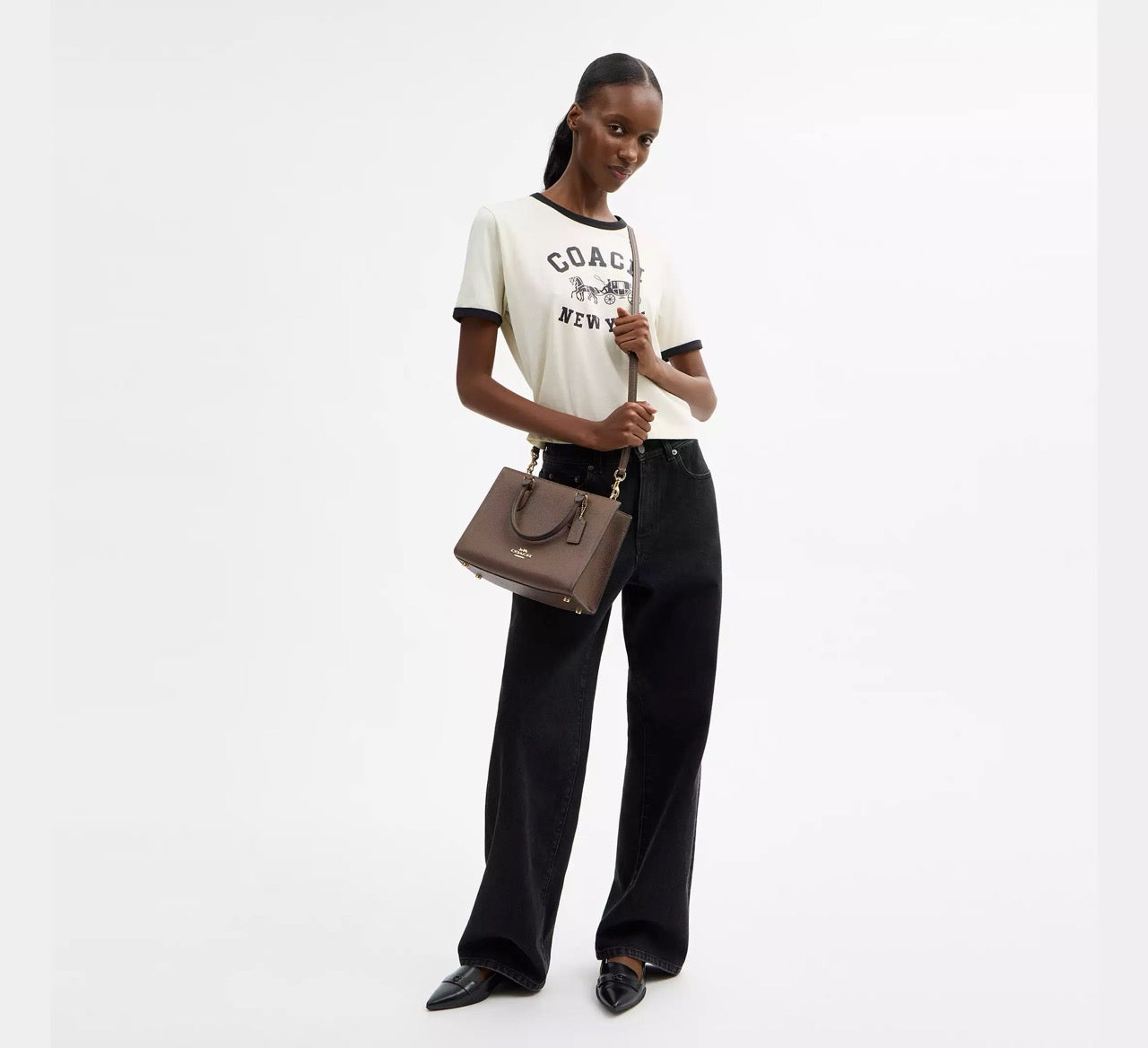 [READY STOCK MY] COACH Maggie Small Tote Bag in Dark Stone (CY668)