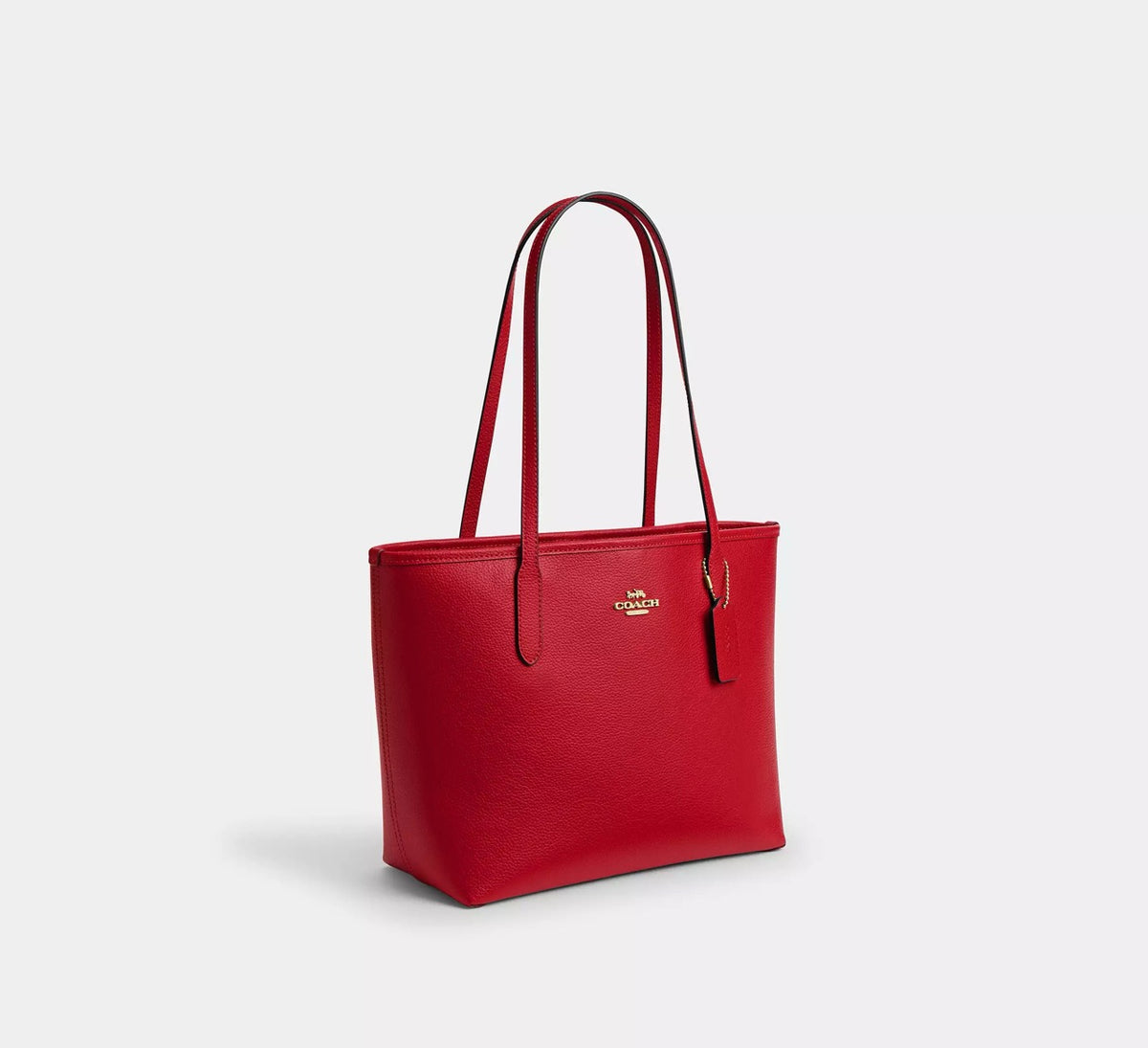 [READY STOCK MY] Coach Medium City Tote Bag in Bright Cardinal (CDX83)