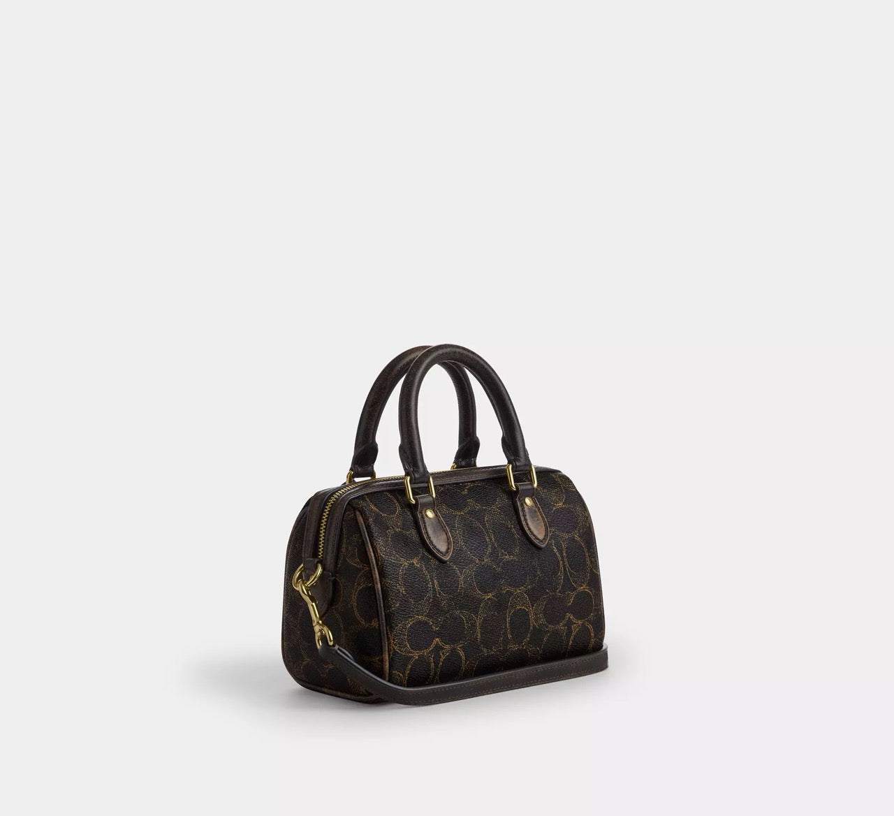 [READY STOCK MY] COACH Mini Rowan Crossbody Bag In Loved Signature Canvas With Charms in Brown (CDY29)