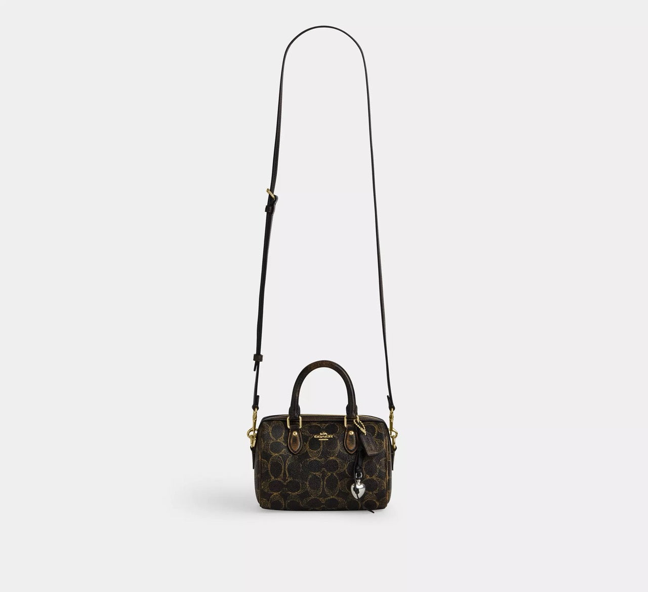 [READY STOCK MY] COACH Mini Rowan Crossbody Bag In Loved Signature Canvas With Charms in Brown (CDY29)