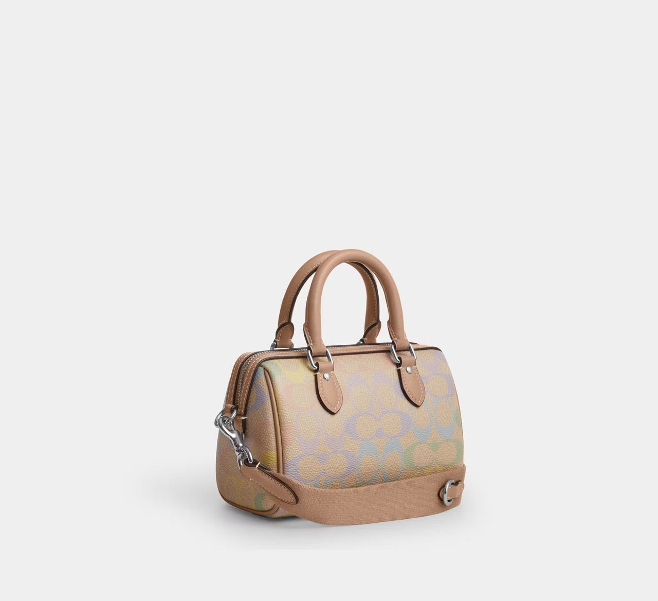 [READY STOCK MY] COACH Mini Rowan Crossbody Bag In Rainbow Signature Canvas in Sand Multi (CDC39)