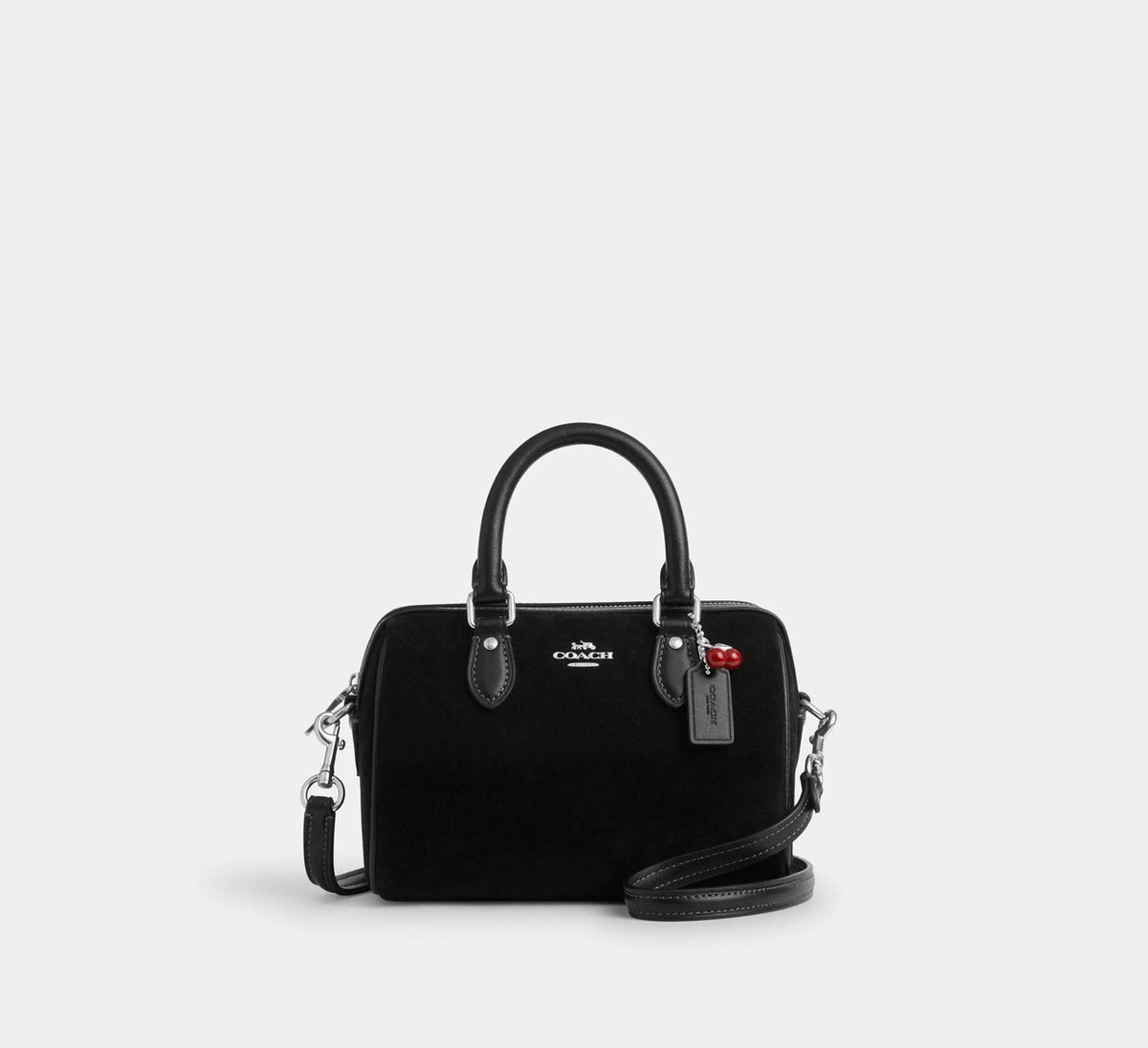 [READY STOCK MY] Coach Mini Rowan Crossbody Bag With Cherry Charm in Black (CDC93)