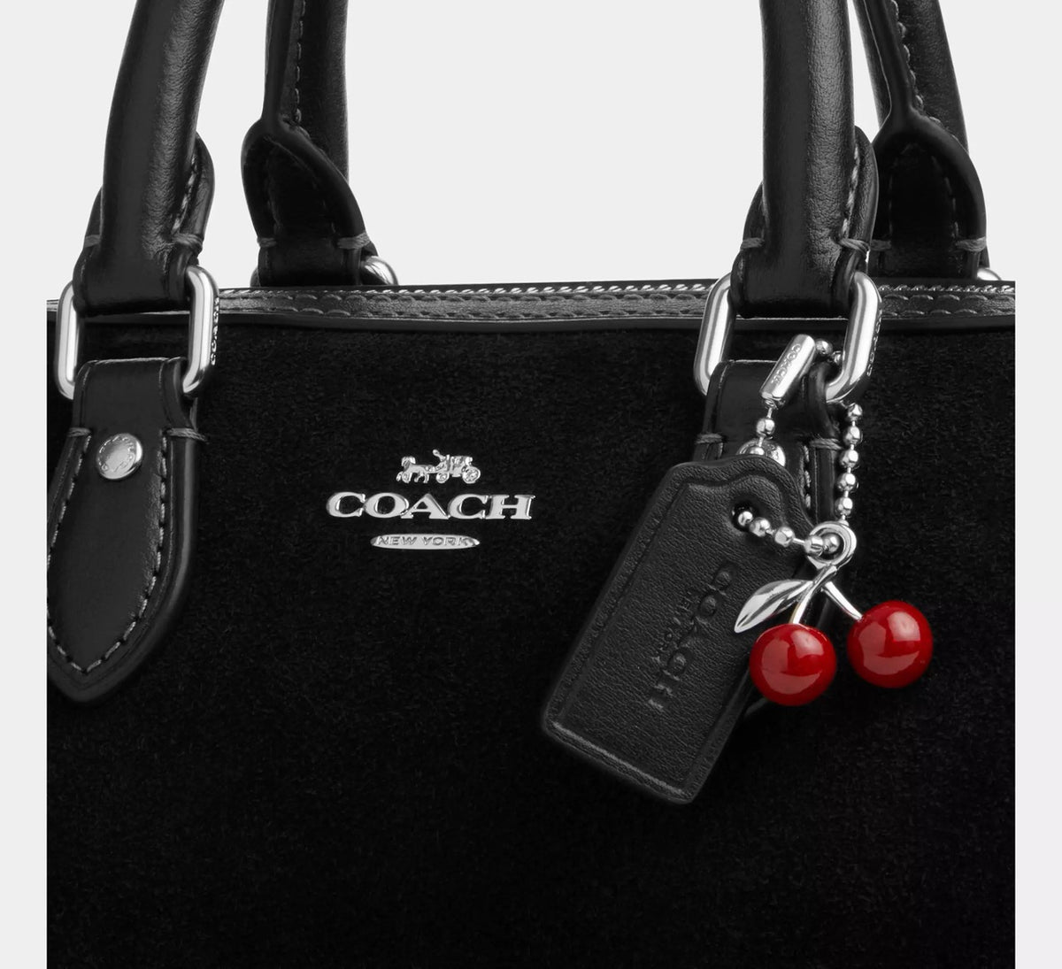 [READY STOCK MY] Coach Mini Rowan Crossbody Bag With Cherry Charm in Black (CDC93)