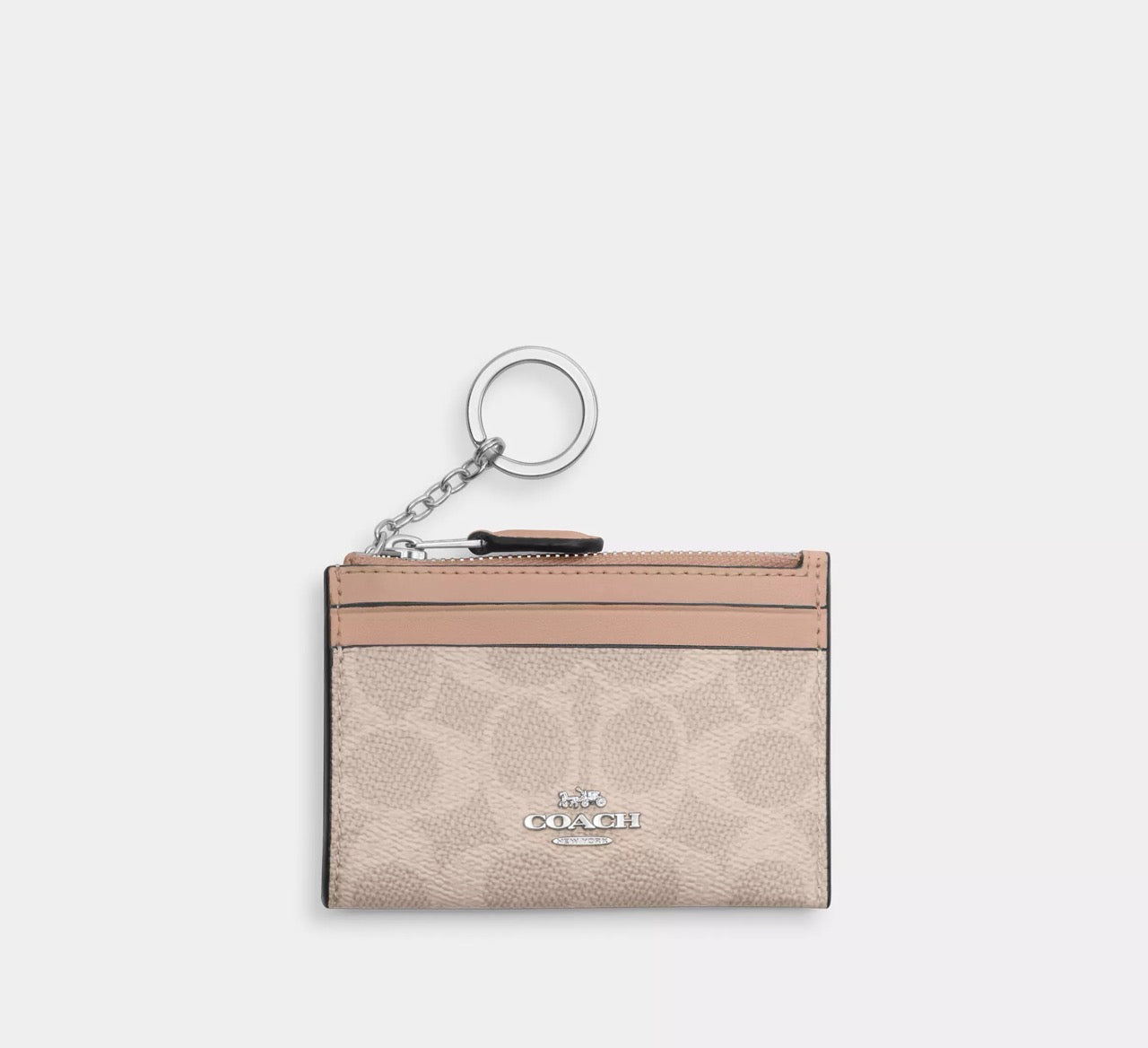 [READY STOCK MY] COACH Mini Skinny Id Case In Signature Canvas in Sand/Taupe (CW870)