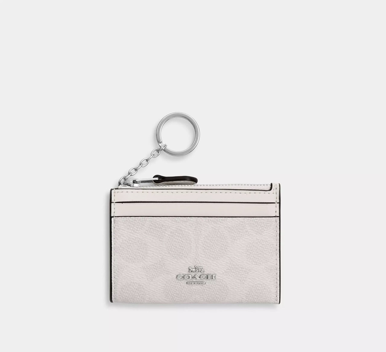 [READY STOCK MY] COACH Mini Skinny Id Case In Signature Canvas in White/Chalk (CW870)