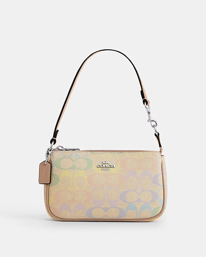 [READY STOCK MY] COACH Nolita 19 In Rainbow Signature Canvas in Sand Multi (CDC38)
