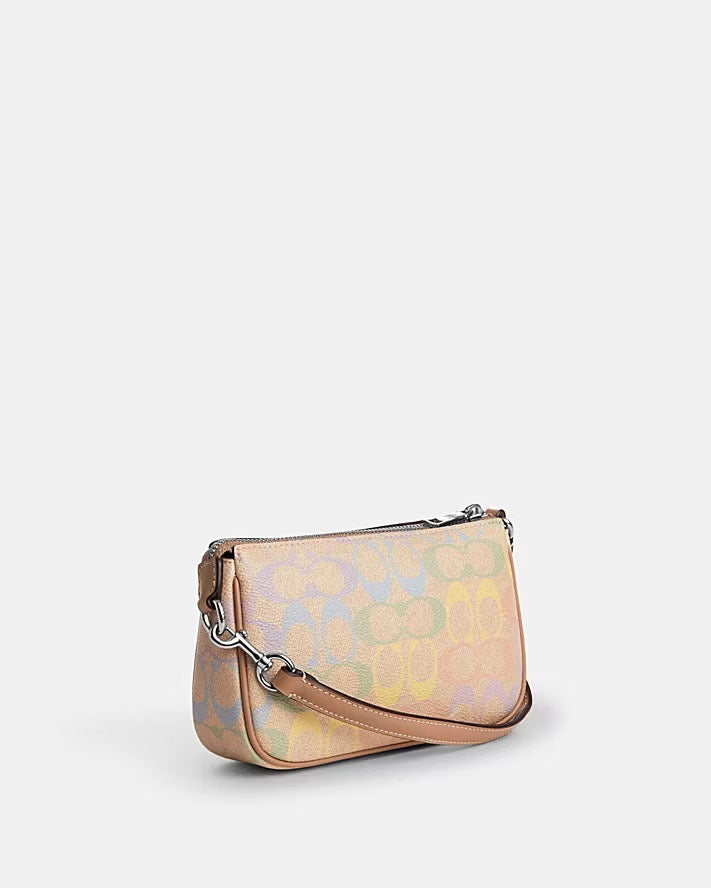 [READY STOCK MY] COACH Nolita 19 In Rainbow Signature Canvas in Sand Multi (CDC38)