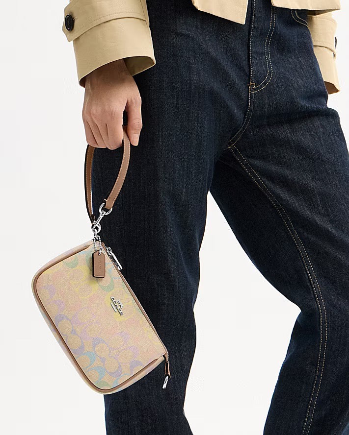 [READY STOCK MY] COACH Nolita 19 In Rainbow Signature Canvas in Sand Multi (CDC38)