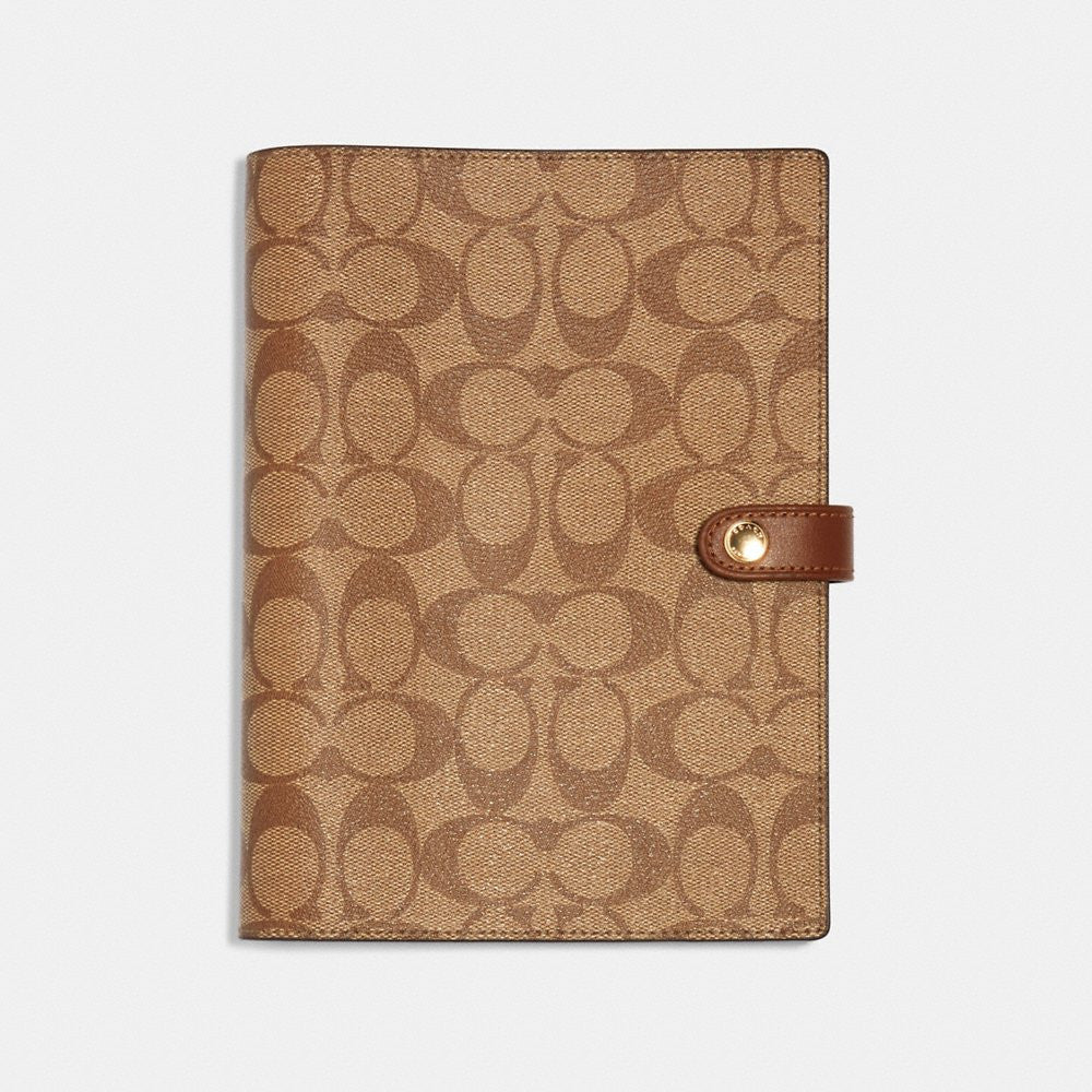 [INCOMING ETA END MAY 2024] C0ACH Notebook In Signature Canvas in Khaki (222)