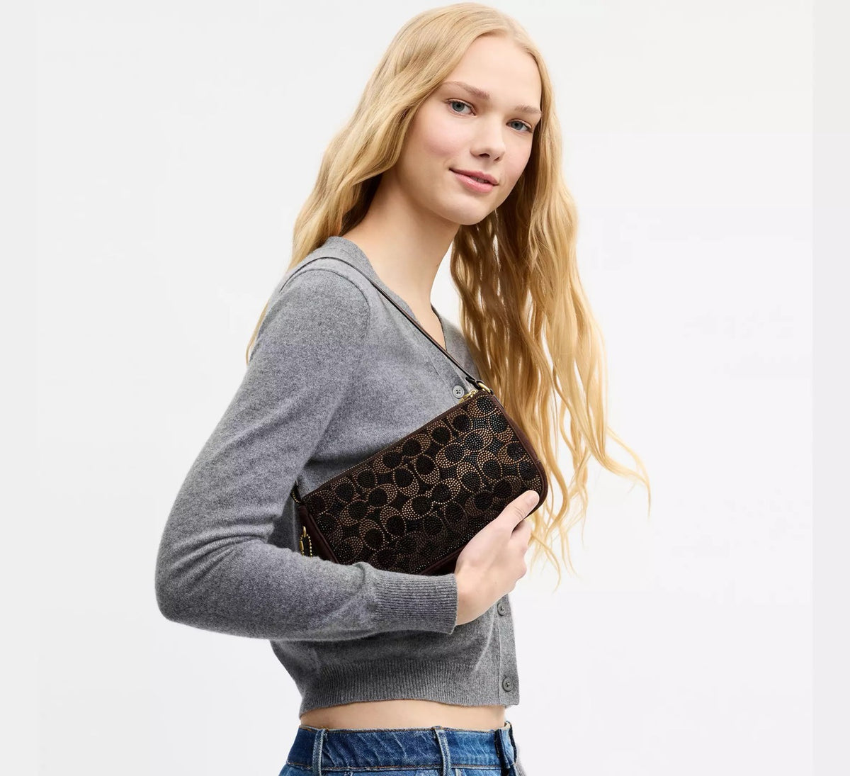 [INCOMING ETA 30 DAYS] Coach Plaza Bag With Crystal Signature in Dark Chocolate (CFT38)