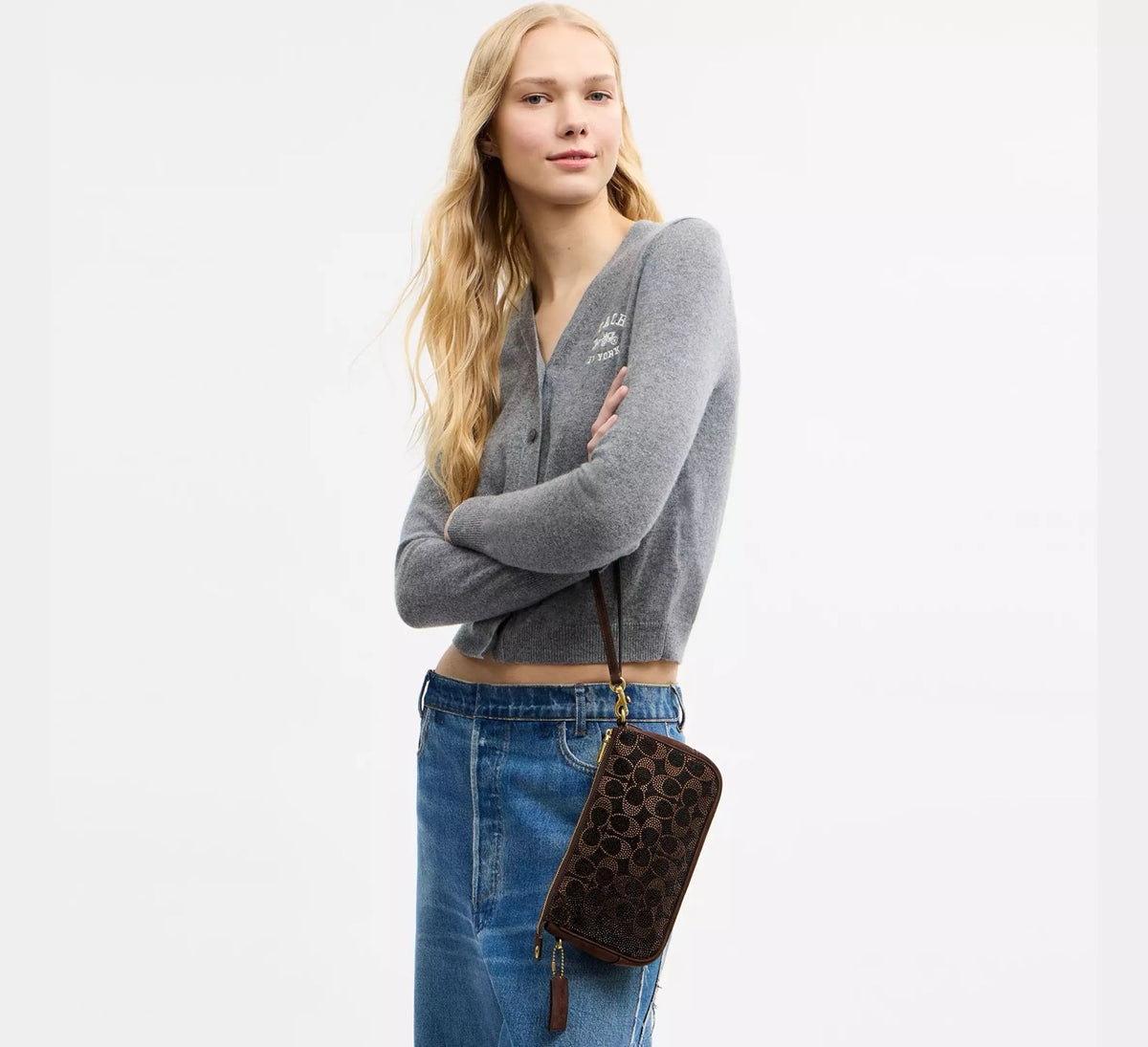 [INCOMING ETA 30 DAYS] Coach Plaza Bag With Crystal Signature in Dark Chocolate (CFT38)
