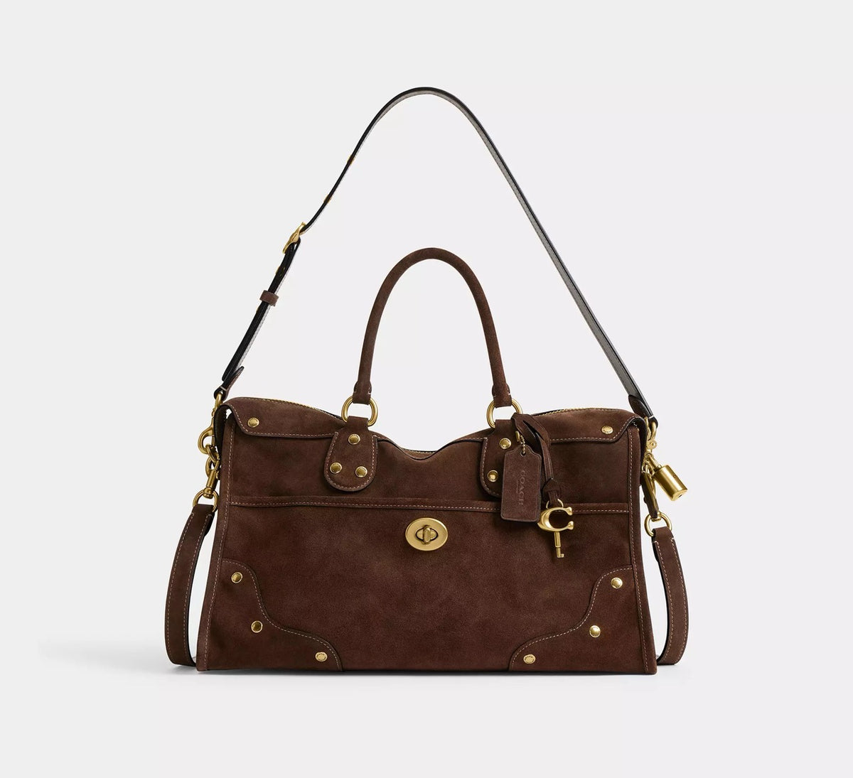 [READY STOCK MY] Coach Rhyder Satchel Bag 38 in Dark Chocolate (CFN68)