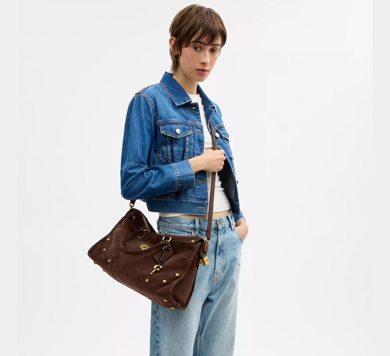 [READY STOCK MY] Coach Rhyder Satchel Bag 38 in Dark Chocolate (CFN68)