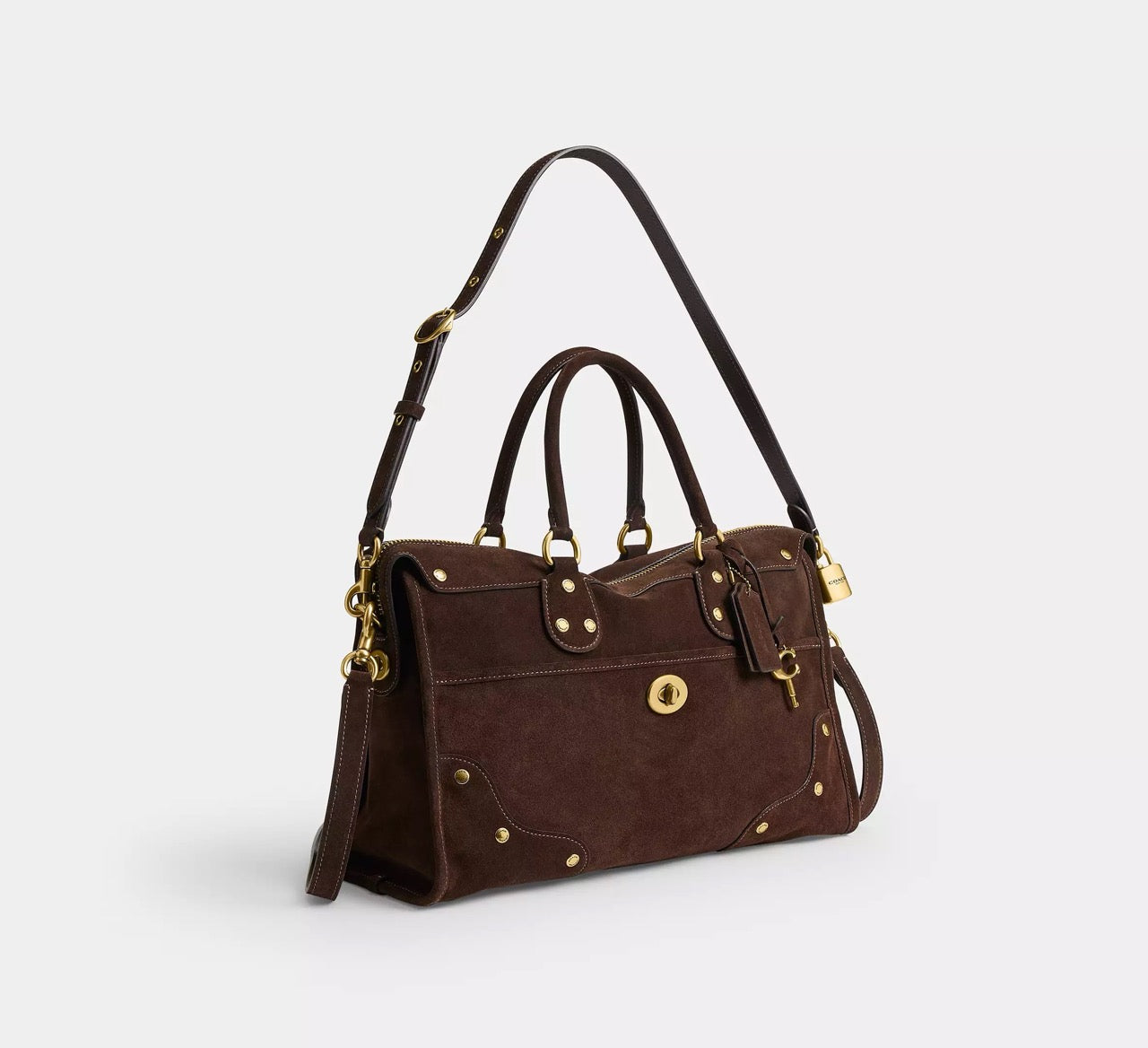 [READY STOCK MY] Coach Rhyder Satchel Bag 38 in Dark Chocolate (CFN68)
