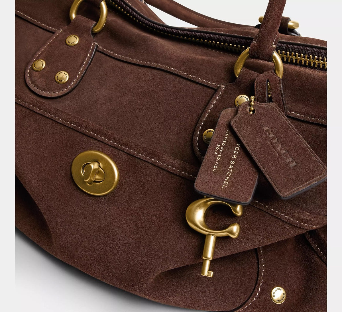 [READY STOCK MY] Coach Rhyder Satchel Bag 38 in Dark Chocolate (CFN68)