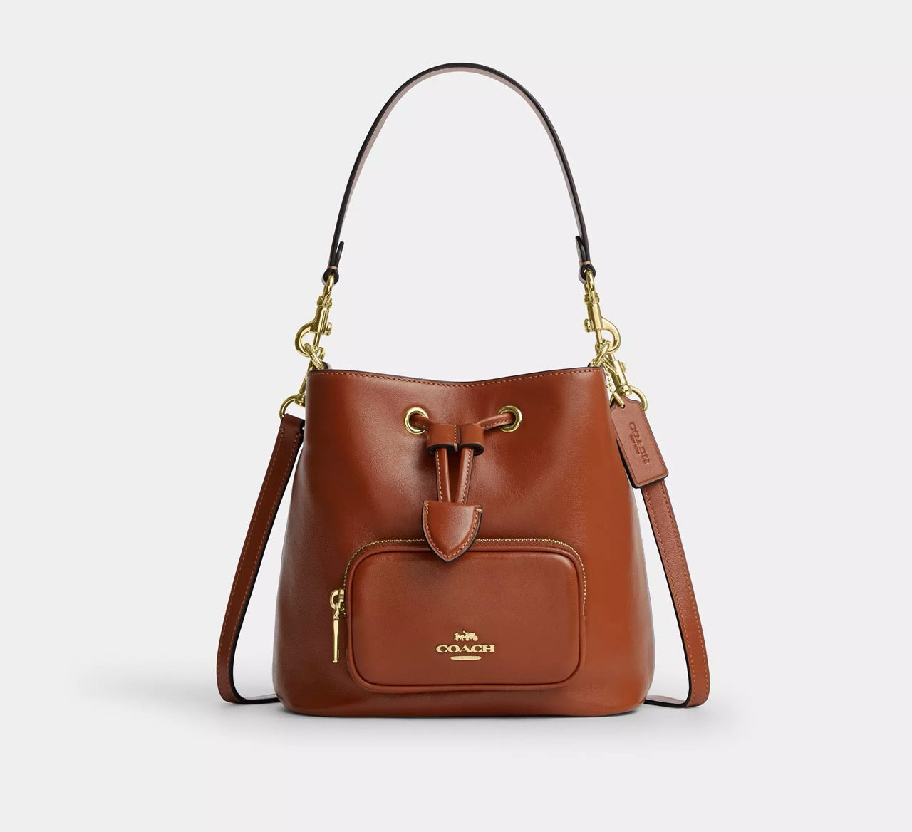 [WEB EXCLUSIVE][READY STOCK MY] Coach Rowan Bucket Bag With Pocket in Cinnamon (CES95)
