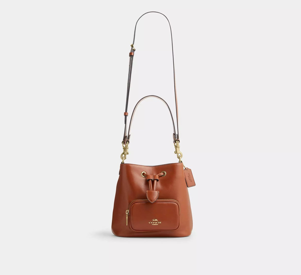 [WEB EXCLUSIVE][READY STOCK MY] Coach Rowan Bucket Bag With Pocket in Cinnamon (CES95)