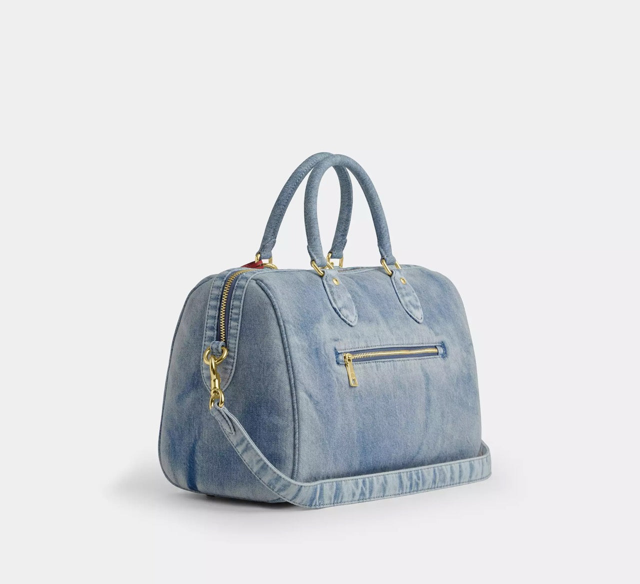[READY STOCK MY] COACH Rowan Large Satchel Bag In Loved Denim With Charms in Light Indigo (CDY75)