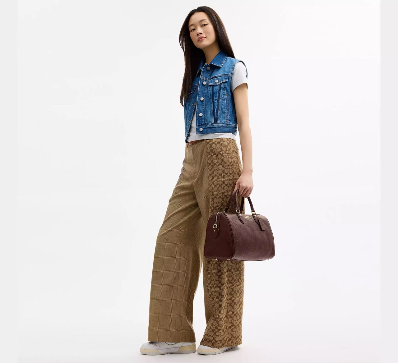 [READY STOCK MY] COACH Rowan Large Satchel Bag in Maple (CES11)