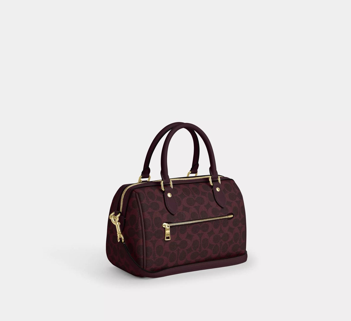 [INCOMING ETA 30 DAYS] Coach Rowan Satchel Bag In Signature Canvas in Black Currant (CV961)