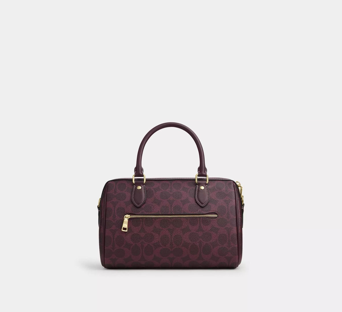 [INCOMING ETA 30 DAYS] Coach Rowan Satchel Bag In Signature Canvas in Black Currant (CV961)
