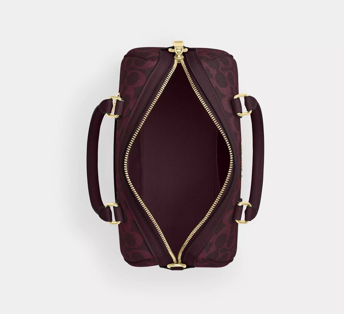 [INCOMING ETA 30 DAYS] Coach Rowan Satchel Bag In Signature Canvas in Black Currant (CV961)