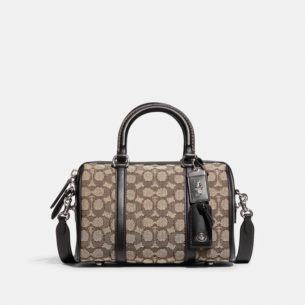 COACH Ruby Satchel 25 In Signature Textile Jacquard in Cocoa Black (CA117)