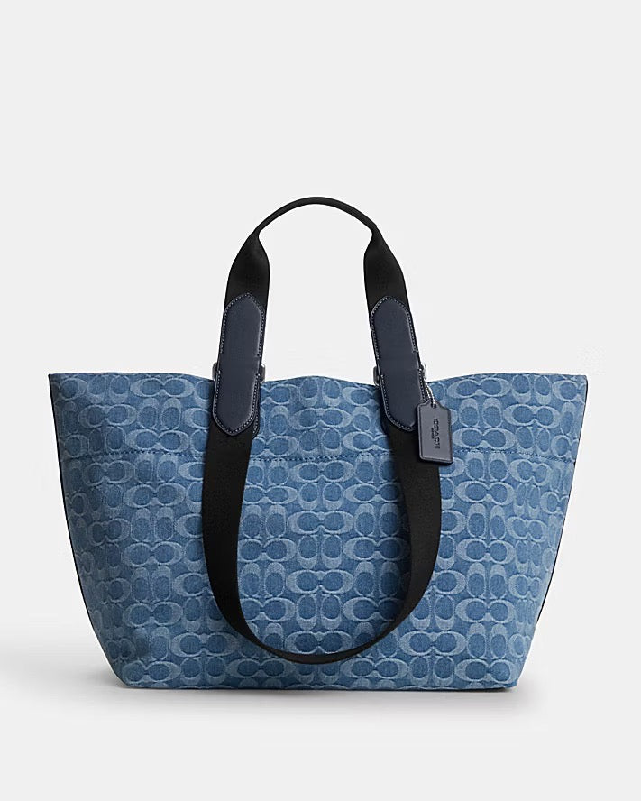 [READY STOCK MY] COACH Small Tour Tote Bag In Signature Denim in Denim (CDF24)