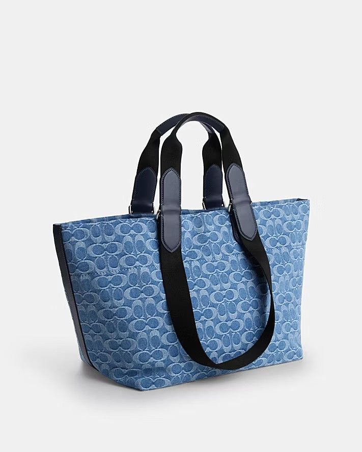 [READY STOCK MY] COACH Small Tour Tote Bag In Signature Denim in Denim (CDF24)