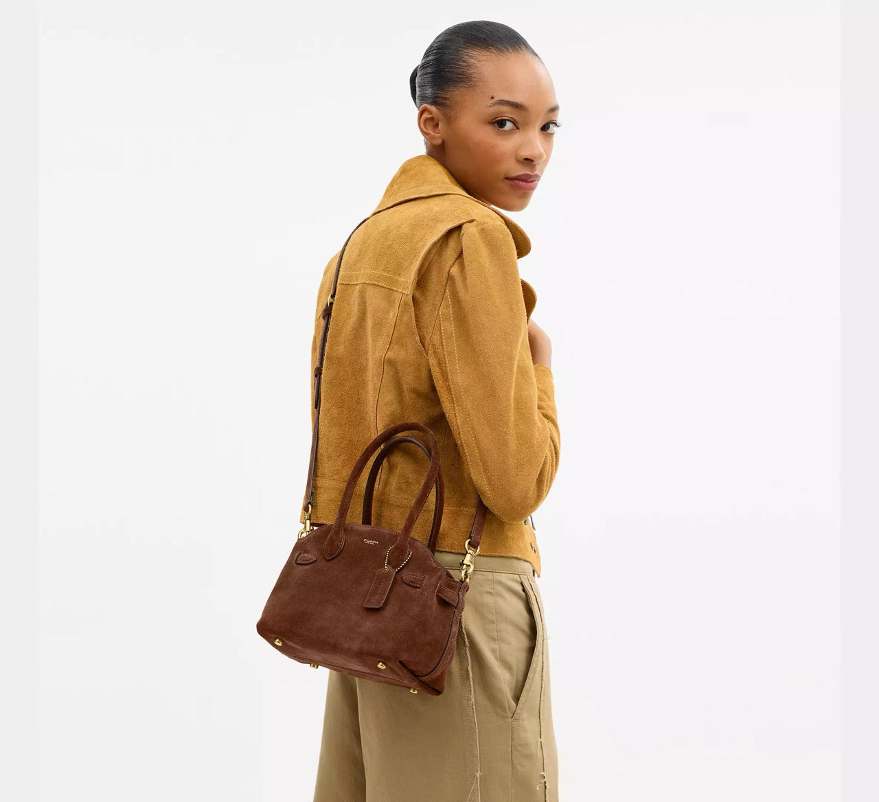 [READY STOCK MY] COACH Soft Empire Carryall Bag 21 in Warm Brown (CDZ46)