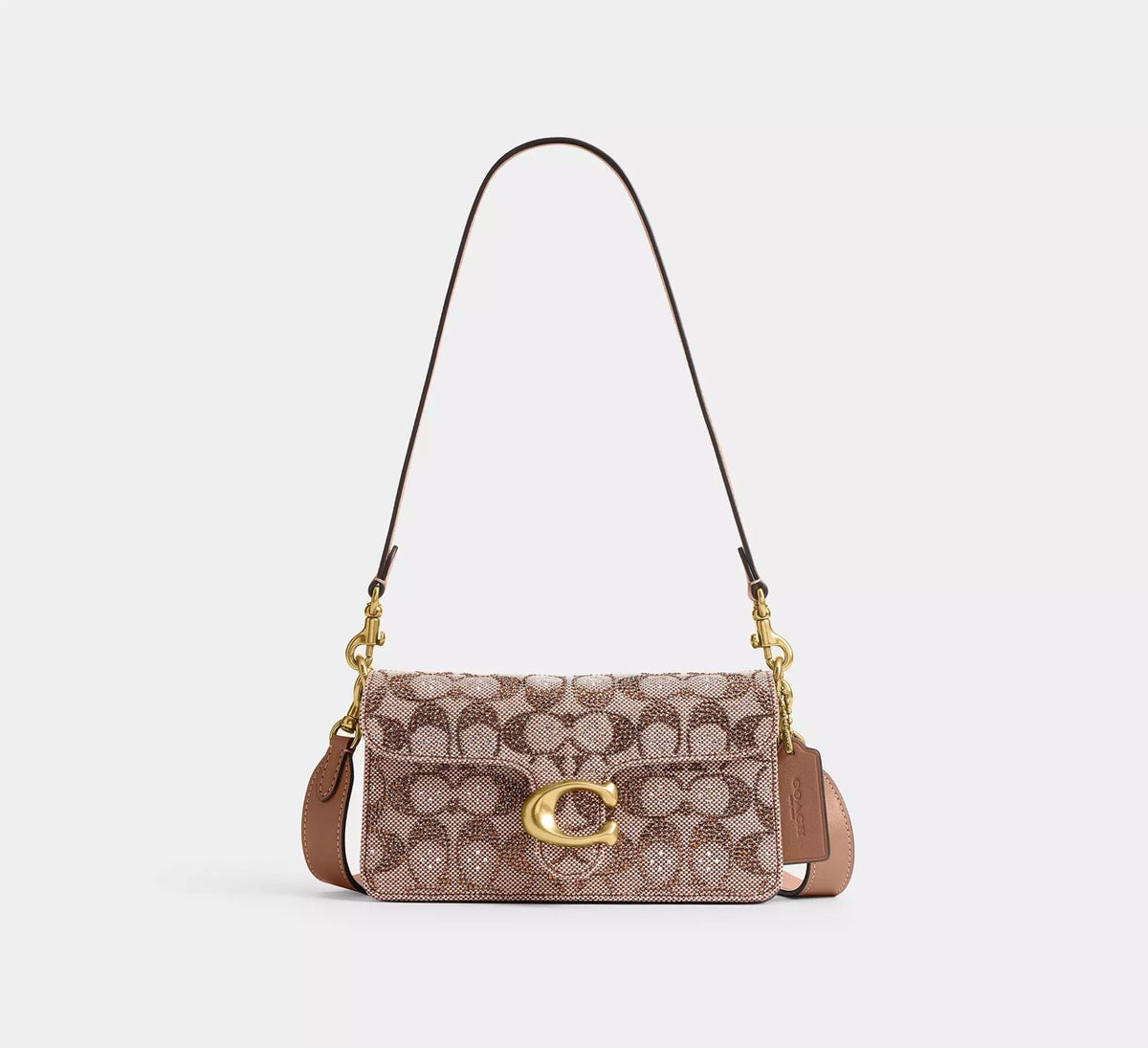 [WEB EXCLUSIVE][READY STOCK MY] Coach Soft Tabby Shoulder Bag 20 In Crystal Signature Jacquard in Mushroom (CFQ99)