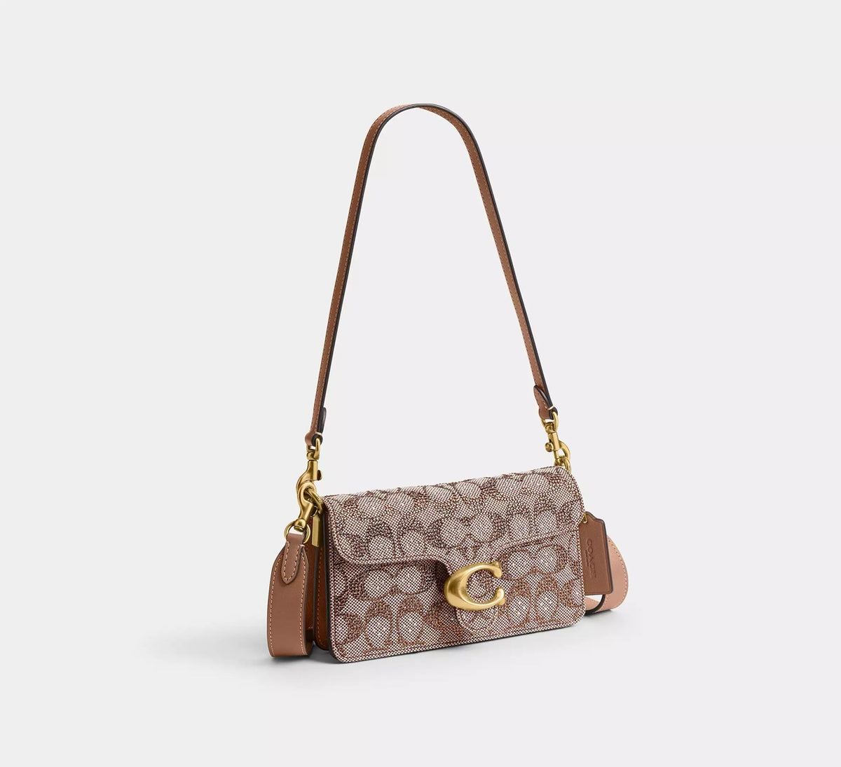 [WEB EXCLUSIVE][READY STOCK MY] Coach Soft Tabby Shoulder Bag 20 In Crystal Signature Jacquard in Mushroom (CFQ99)