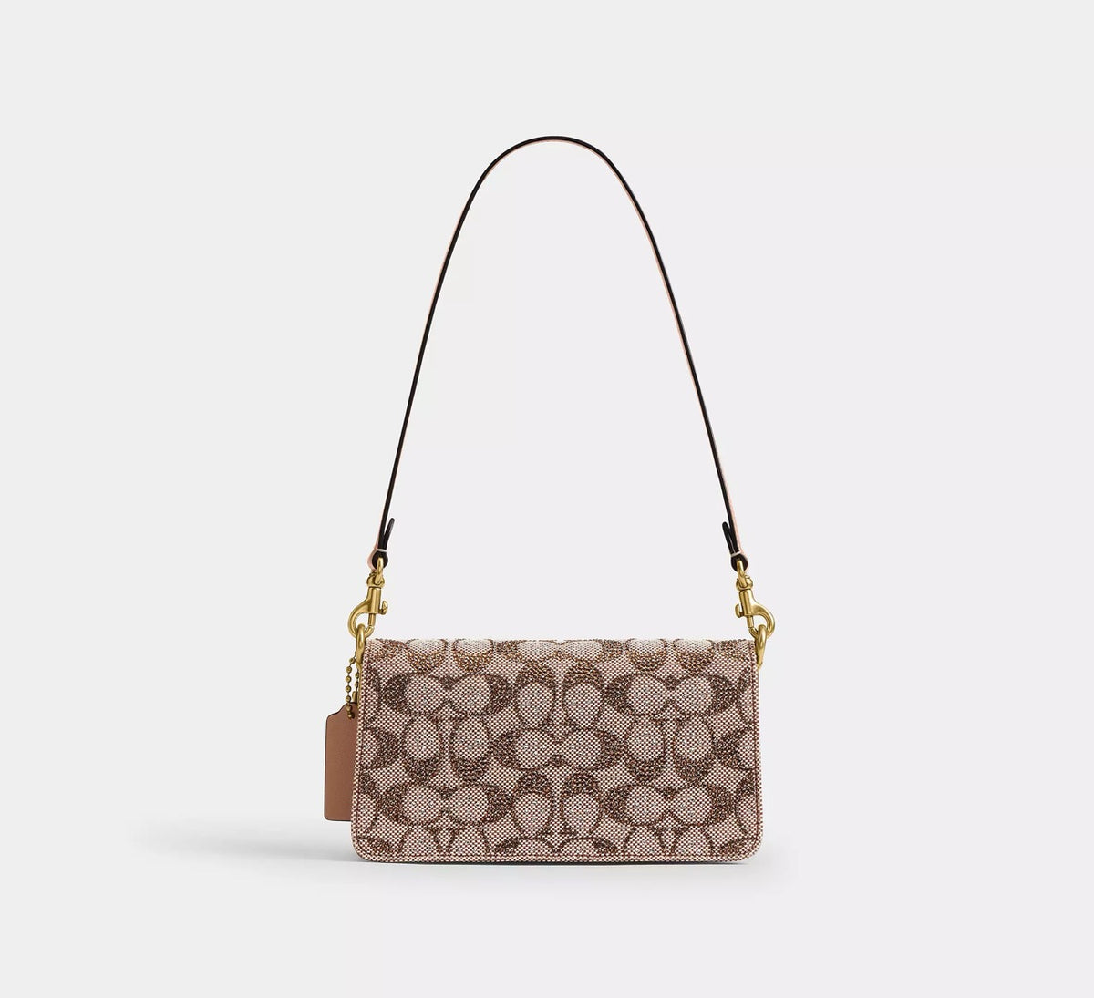[WEB EXCLUSIVE][READY STOCK MY] Coach Soft Tabby Shoulder Bag 20 In Crystal Signature Jacquard in Mushroom (CFQ99)