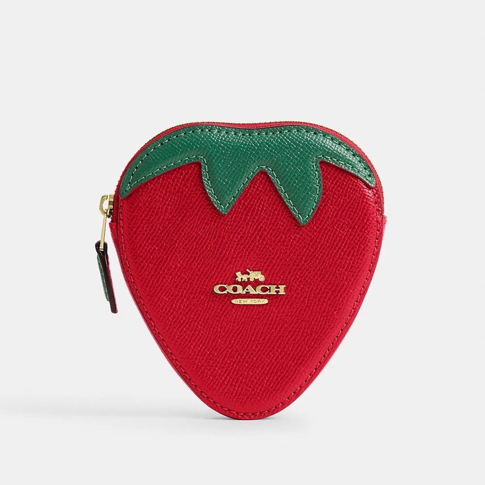 [READY STOCK MY] COACH Strawberry Coin Case in Bold Red (CAN28)