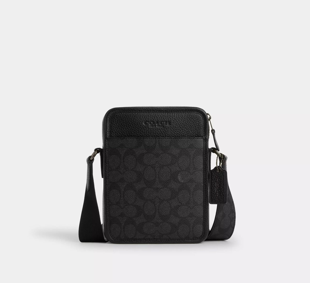 [READY STOCK MY] COACH Men Sullivan Crossbody Bag In Signature Canvas in Charcoal/Black (CAT78)
