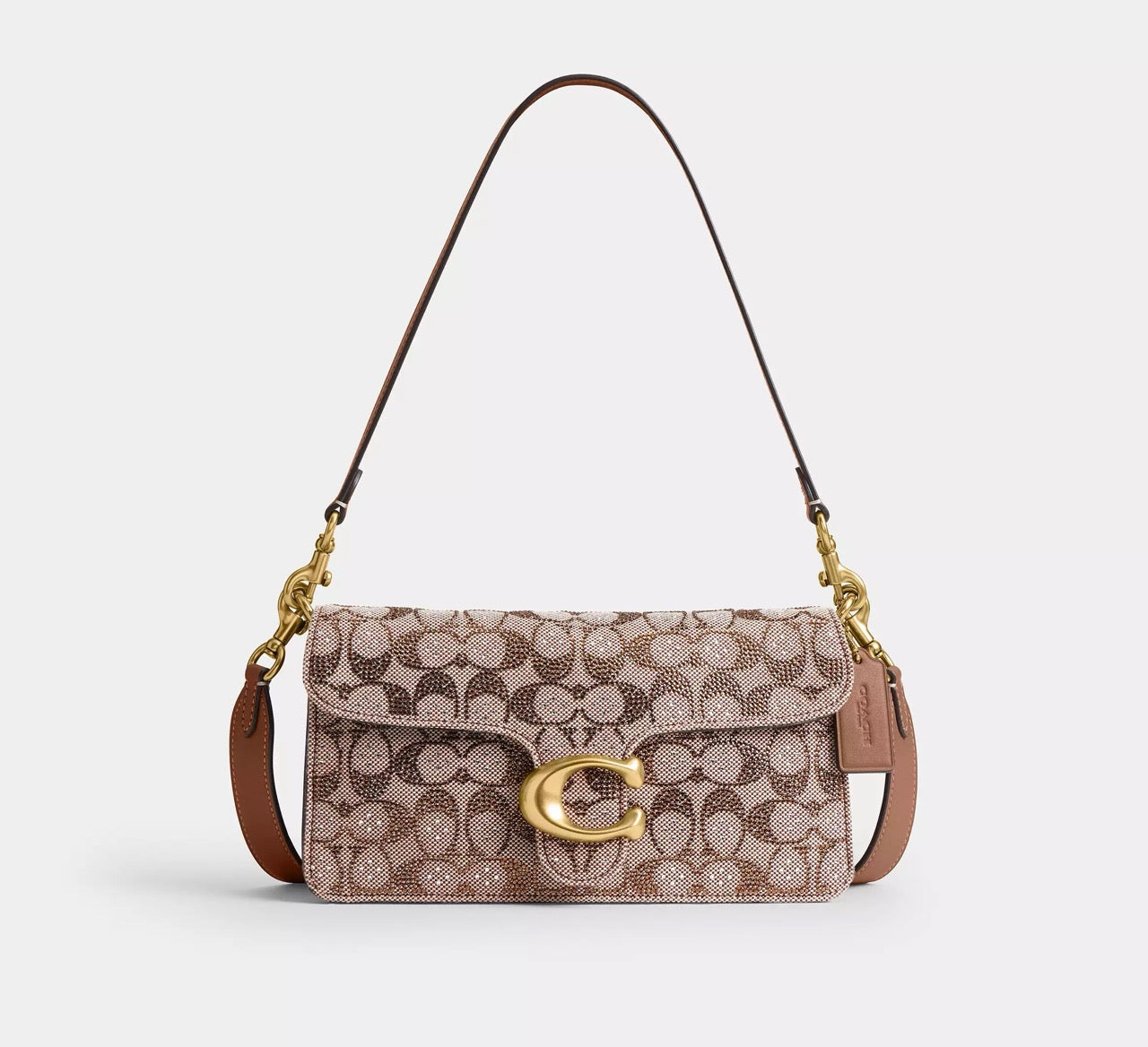 [WEB EXCLUSIVE][READY STOCK MY] Coach Tabby Shoulder Bag 26 In Crystal Signature Jacquard in Mushroom (CDZ34)