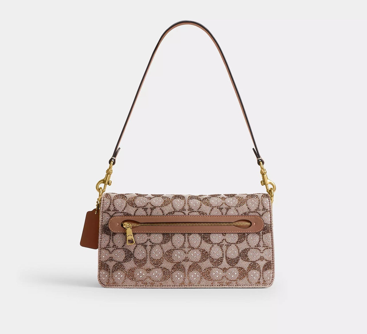 [WEB EXCLUSIVE][READY STOCK MY] Coach Tabby Shoulder Bag 26 In Crystal Signature Jacquard in Mushroom (CDZ34)