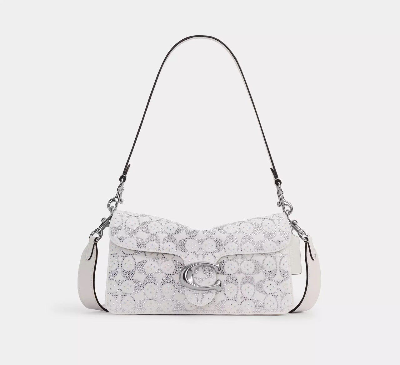 [READY STOCK MY] Coach Tabby Shoulder Bag 26 In Regenerative Cotton Denim With Crystal Signature in Chalk Multi (CEY98)