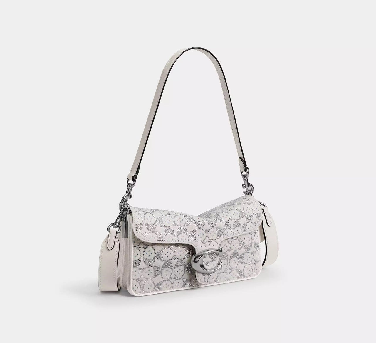 [READY STOCK MY] Coach Tabby Shoulder Bag 26 In Regenerative Cotton Denim With Crystal Signature in Chalk Multi (CEY98)