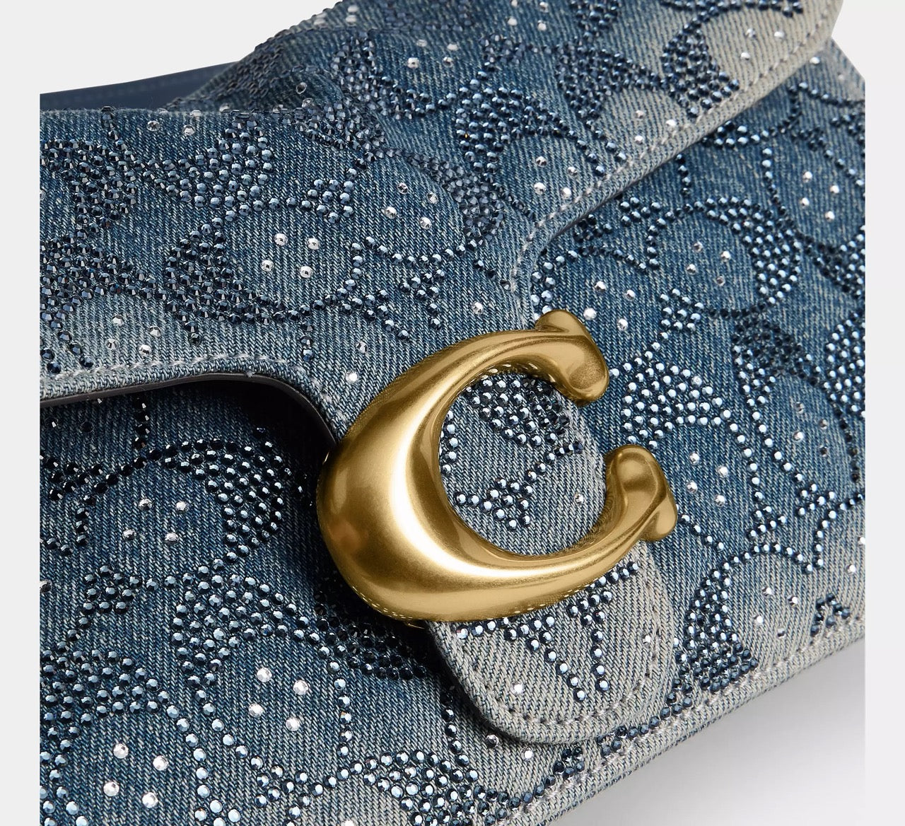 [INCOMING ETA 30 DAYS] Coach Tabby Shoulder Bag 26 In Regenerative Cotton Denim With Crystal Signature in Denim (CEN85)