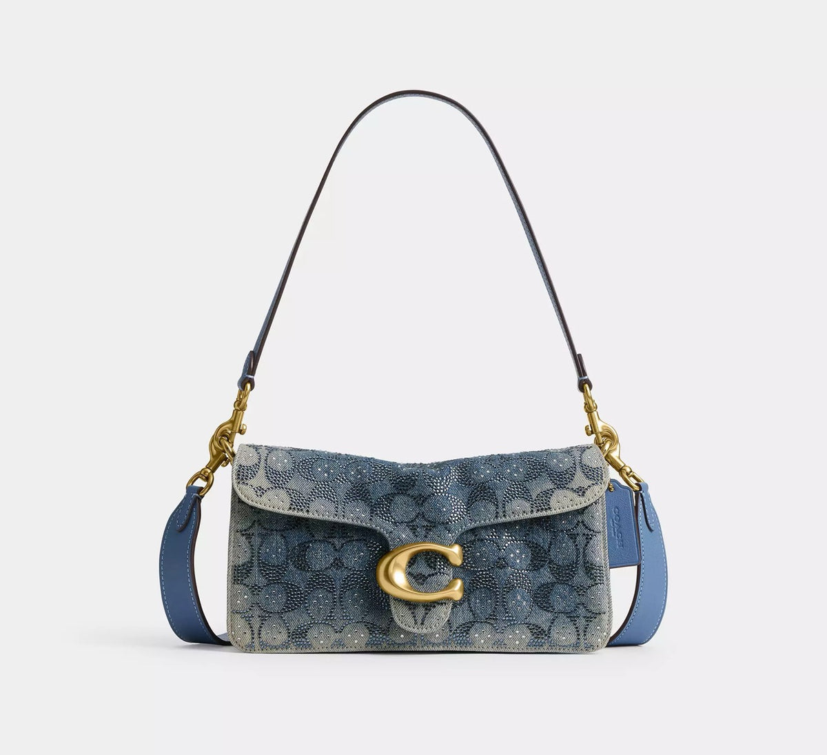 [INCOMING ETA 30 DAYS] Coach Tabby Shoulder Bag 26 In Regenerative Cotton Denim With Crystal Signature in Denim (CEN85)