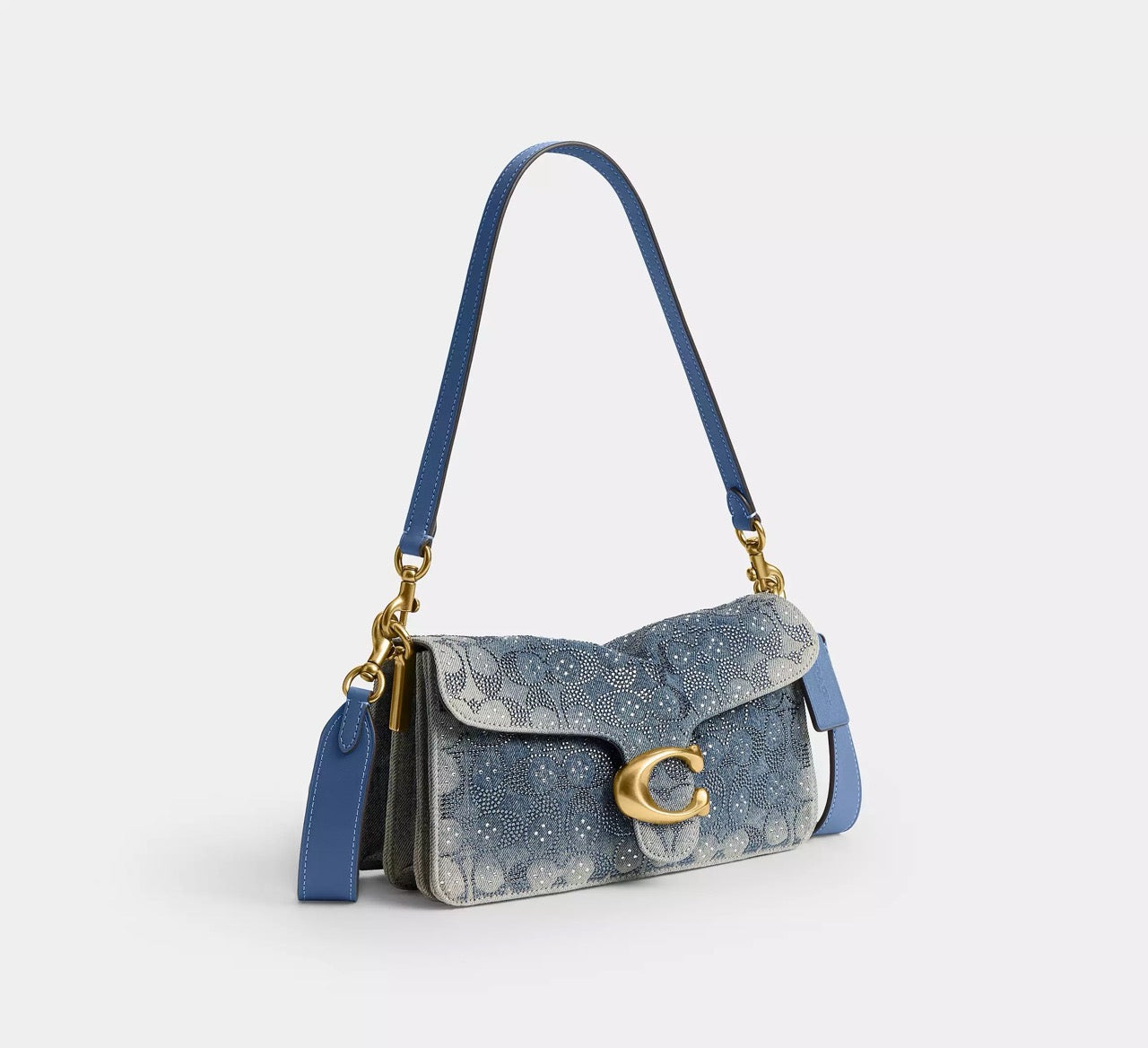 [INCOMING ETA 30 DAYS] Coach Tabby Shoulder Bag 26 In Regenerative Cotton Denim With Crystal Signature in Denim (CEN85)